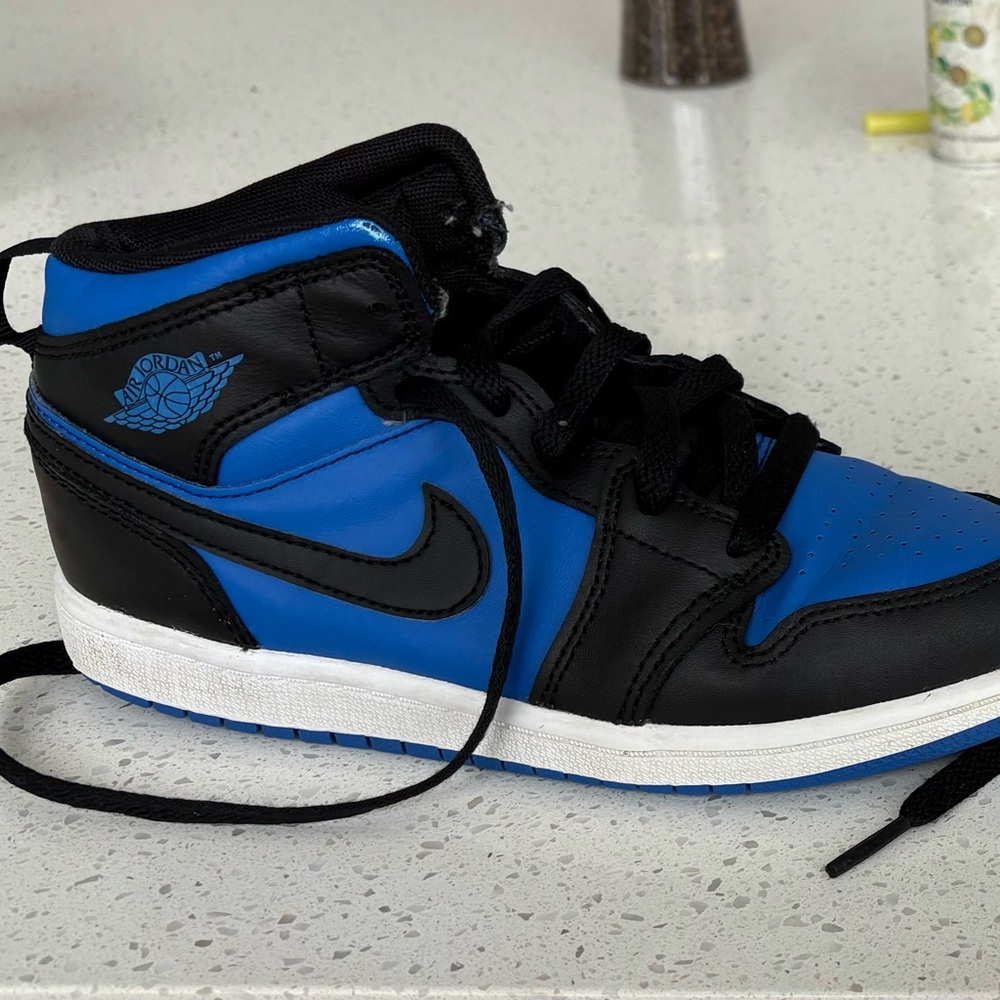 Jordan Black and Blue Sneakers Classic High-Top Design
